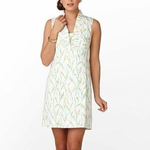 Lilly Pulitzer Adeline Resort White Grass Happy Floral Print Shift Dress